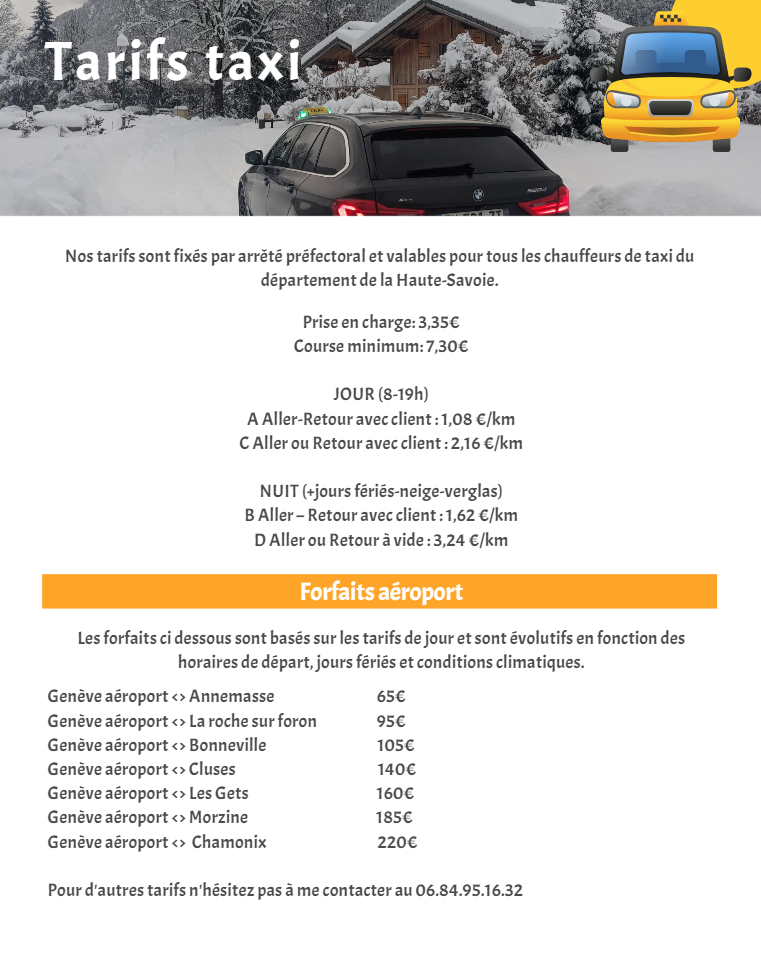 taxi aéroport tarif